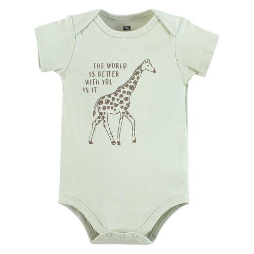 Hudson Baby Essential Cotton Bodysuits 5-piece Set In Green
