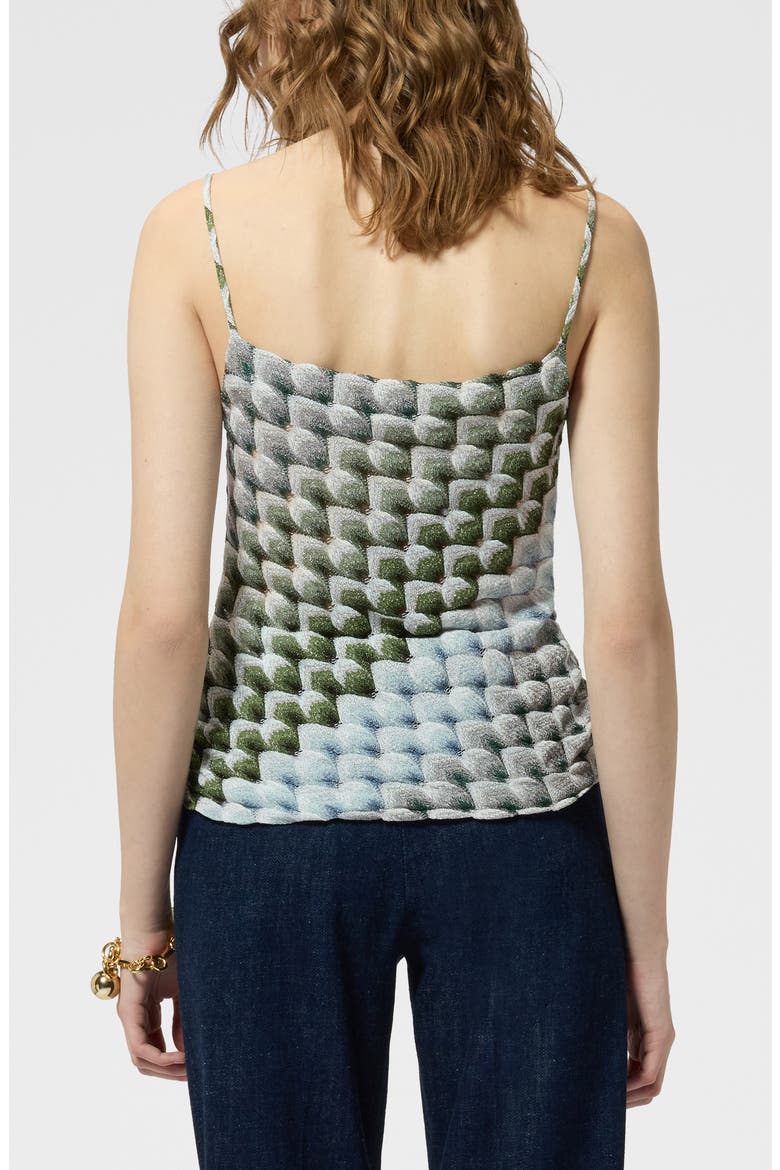 Metallic Lace Cowl Neck Camisole, Alternate, color, GREEN/ LIGHT BLUE/ WHITE BASE