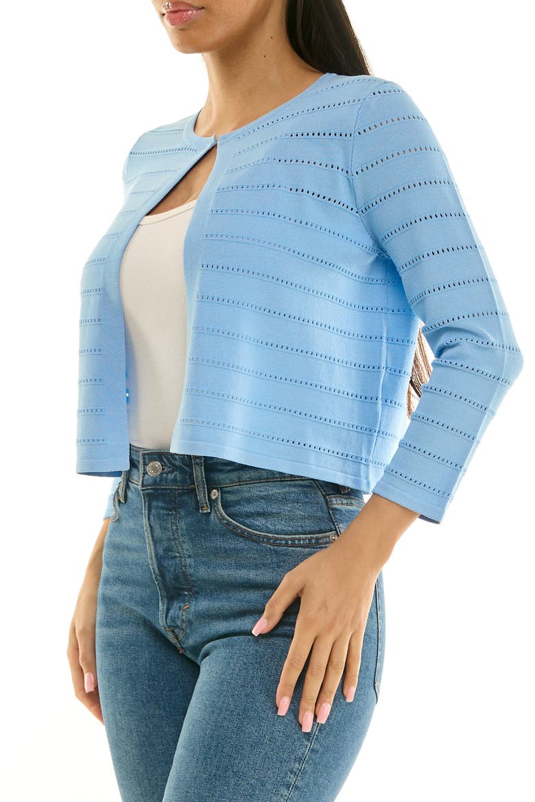 Pointelle Stitch Bolero, Alternate, color, RAINWATER