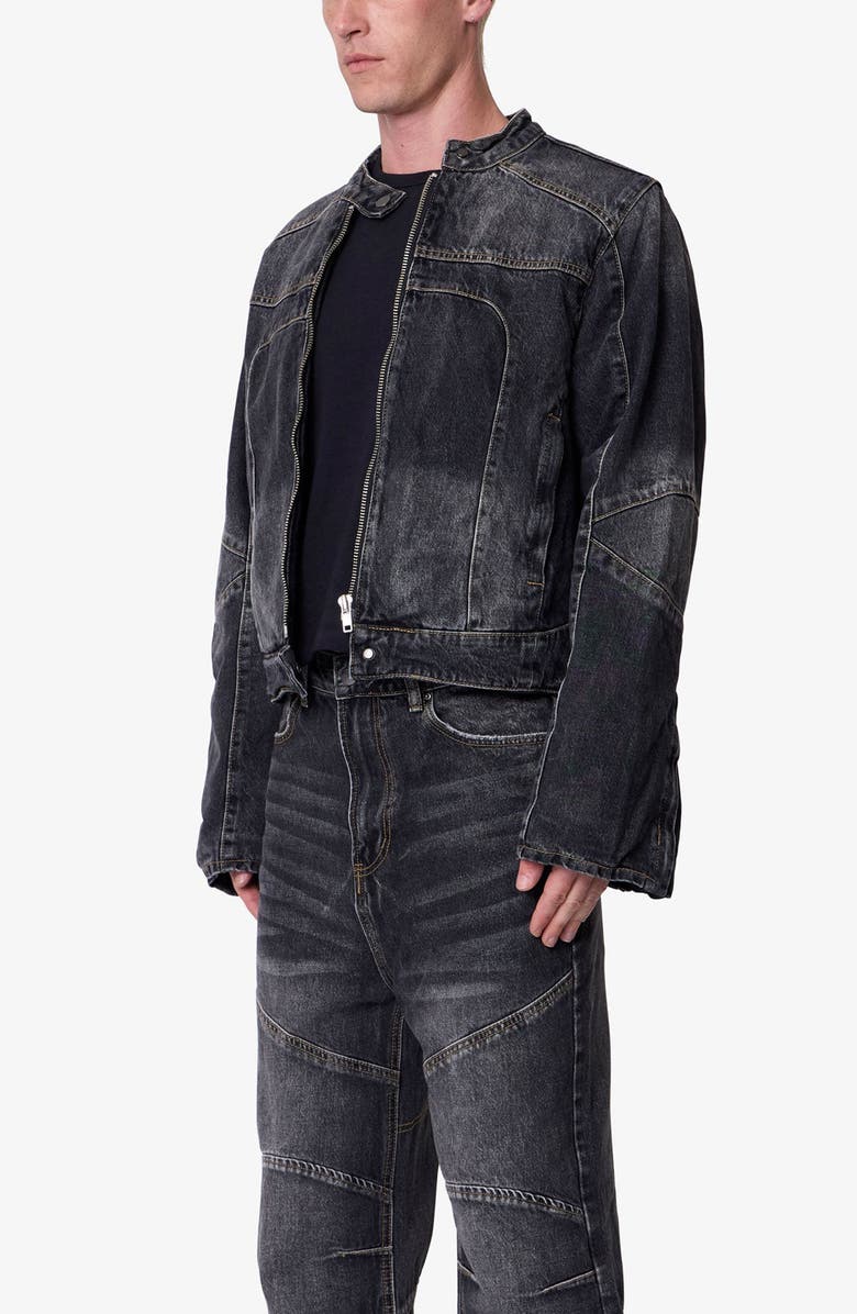 mnml Paneled Moto Denim Jacket, Alternate, color,