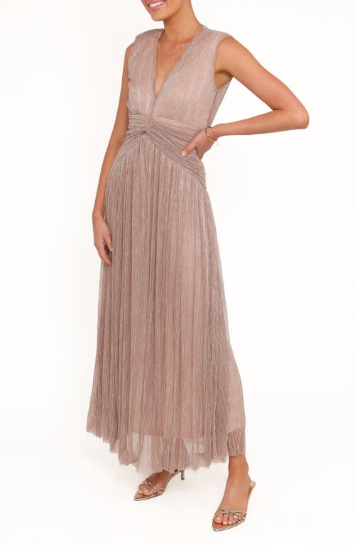 Petal And Pup Petal & Pup Cara Metallic Maxi Dress In Neutral