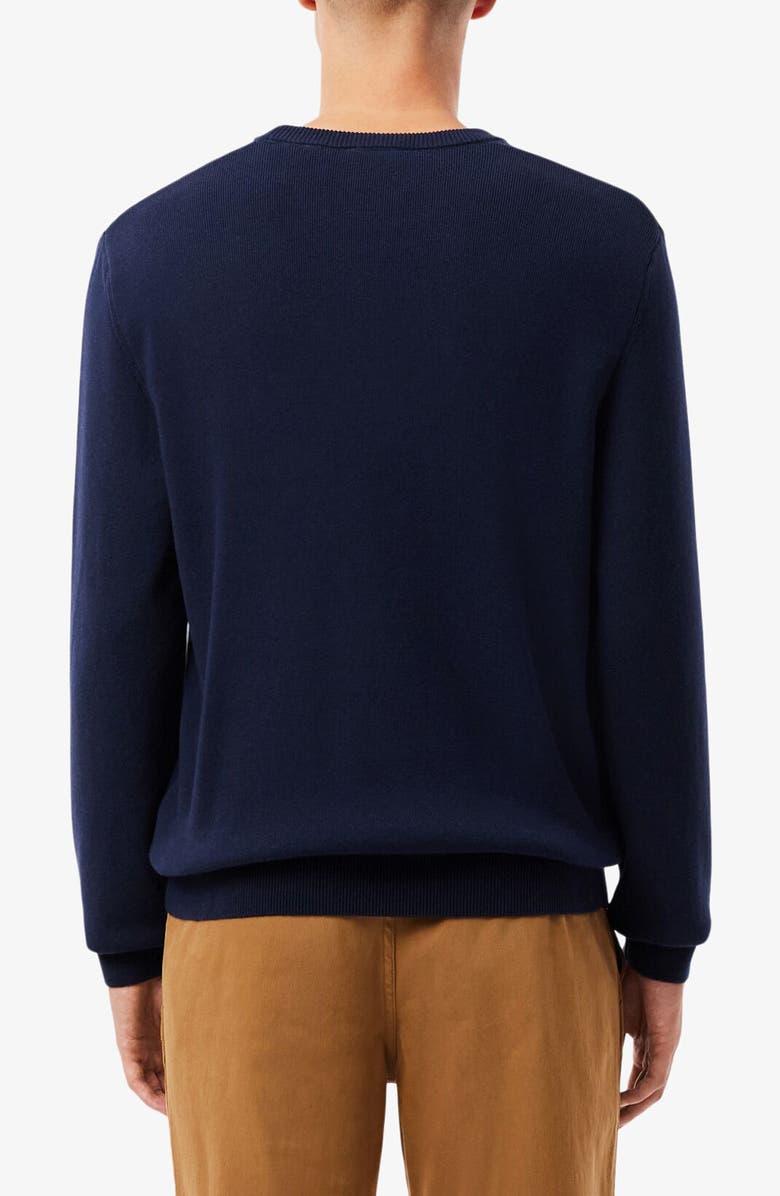Lacoste Ottoman Stitch Stripe Cotton & Wool Sweater, Alternate, color, 9Il Navy Blue/ Sinople-Lapland