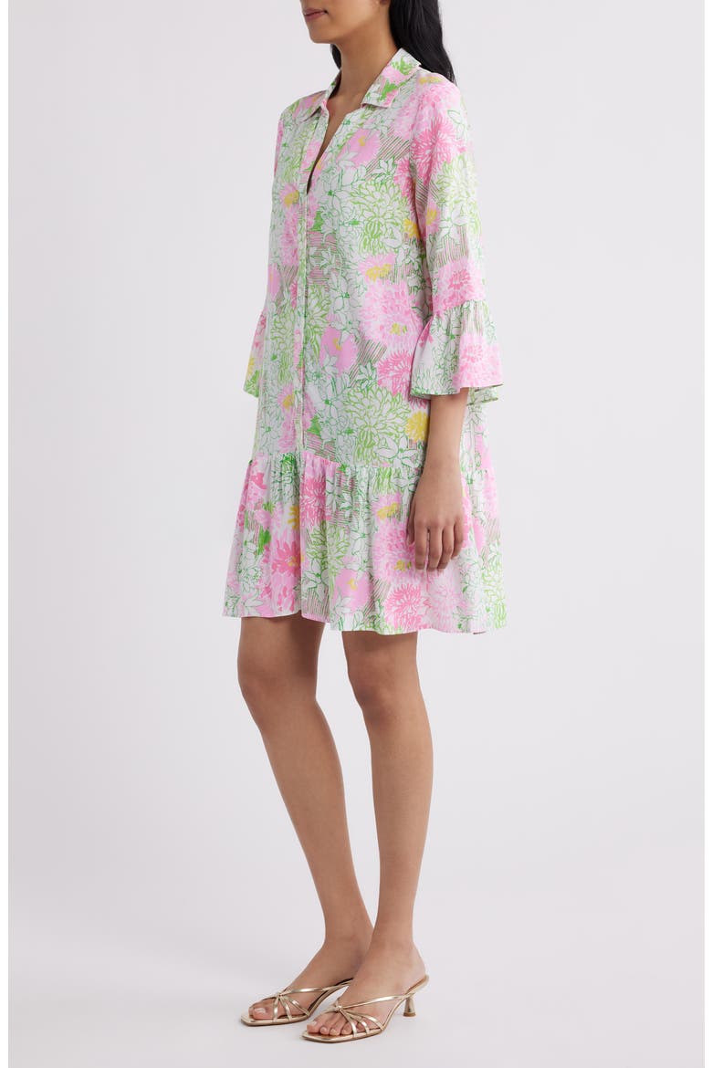 Rayanna Floral Print Tunic Dress, Alternate, color, RESORT WHITE MUM PATCH