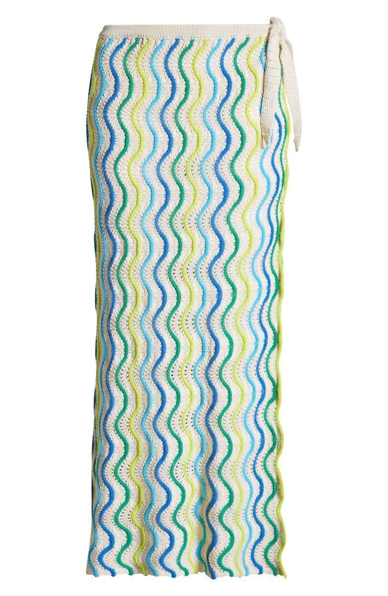 Capittana Jade Stripe Cover-Up Sweater Skirt, Alternate, color, 