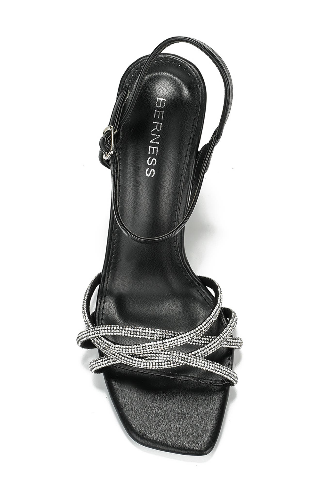BERNESS Hilda Rhinestone Sandal, Alternate, color, Black