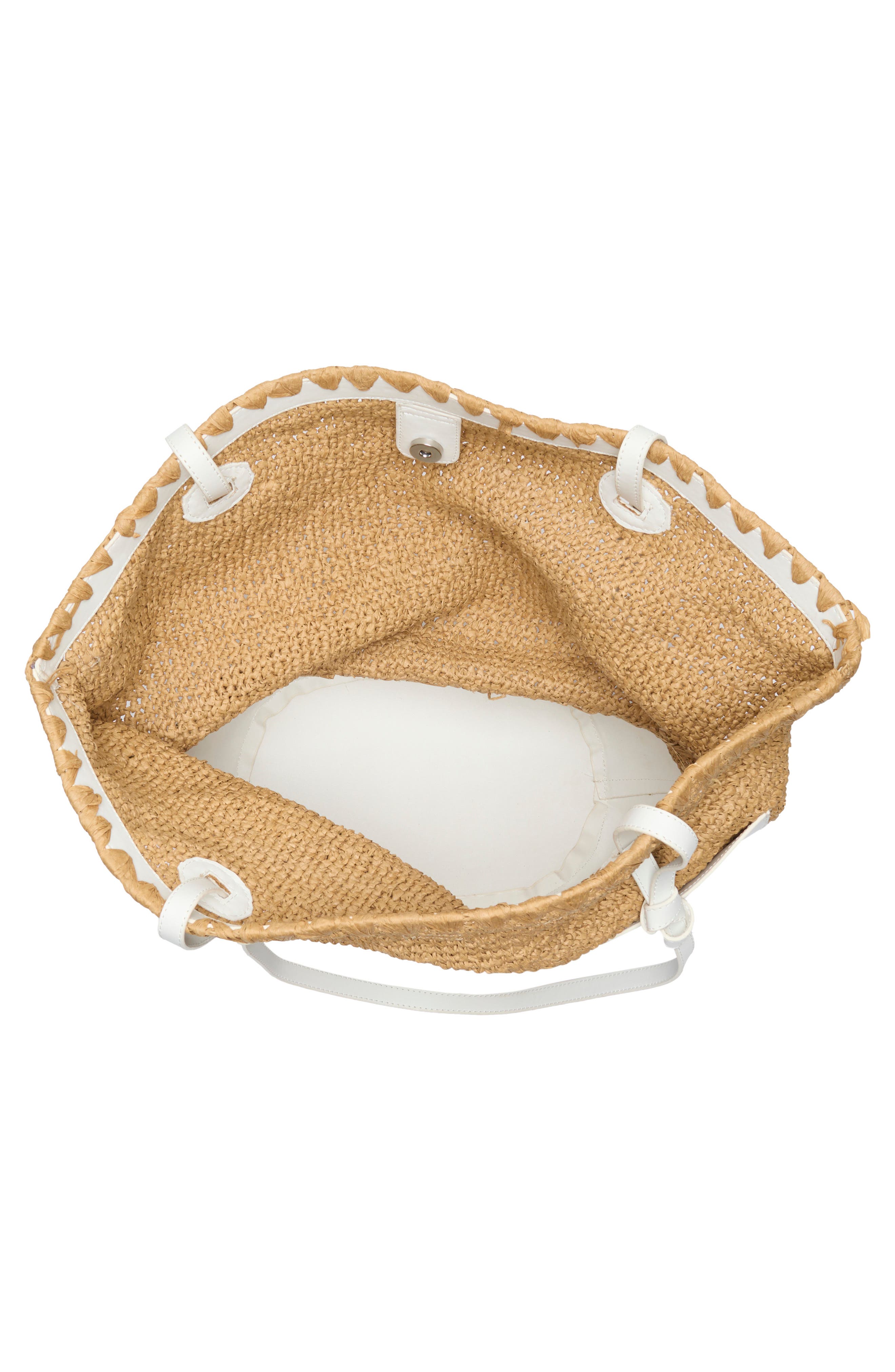 Collection XIIX Curved Straw Tote Bag, Alternate, color, Natural White