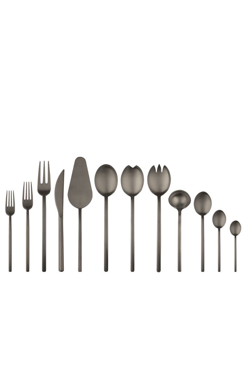 Mepra Due Flatware Set - 67 Pieces, Main, color, Ice Black Gold