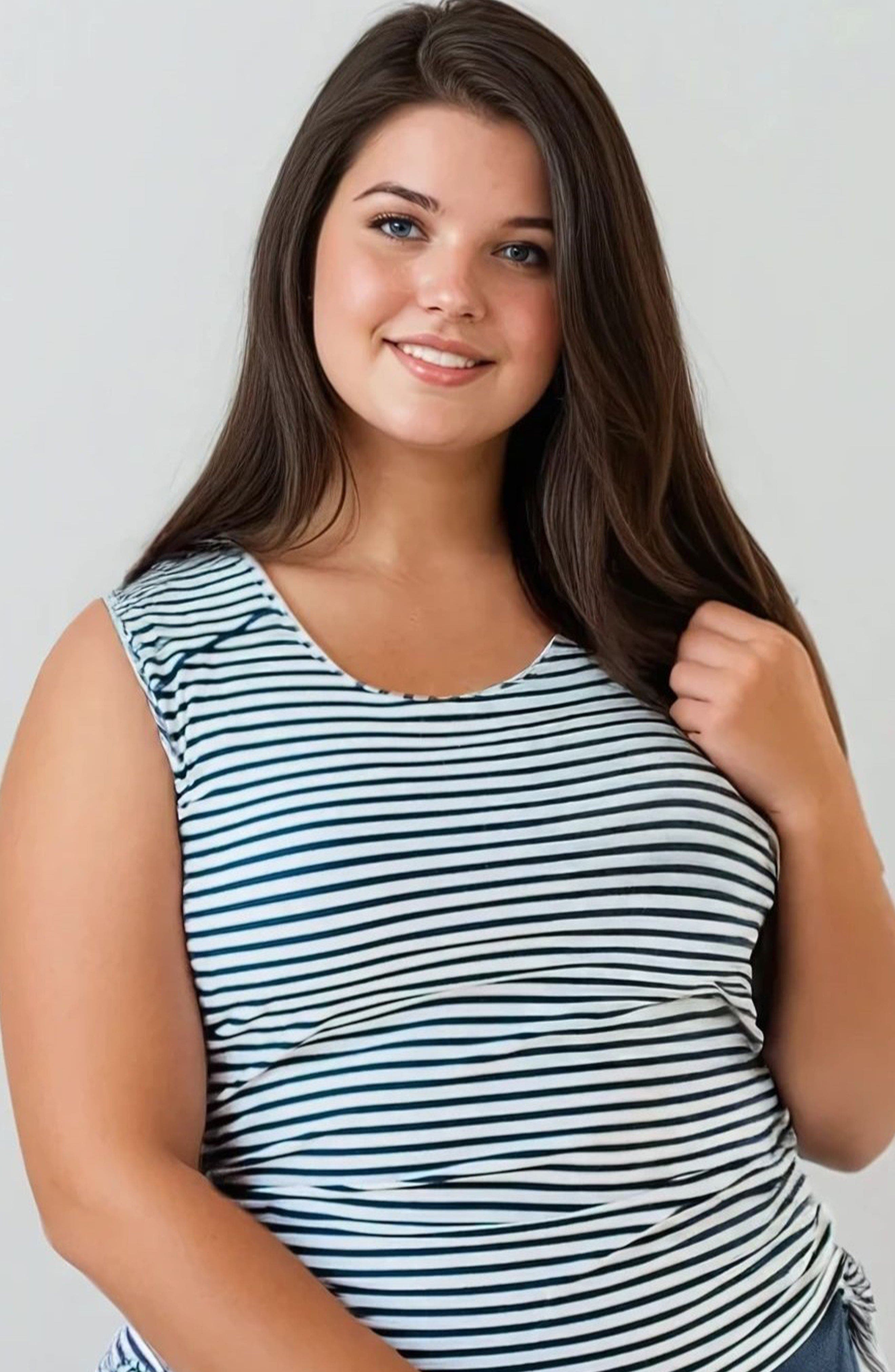 Calypsa Plus Size Closed Back Maya Swim Top In Multi