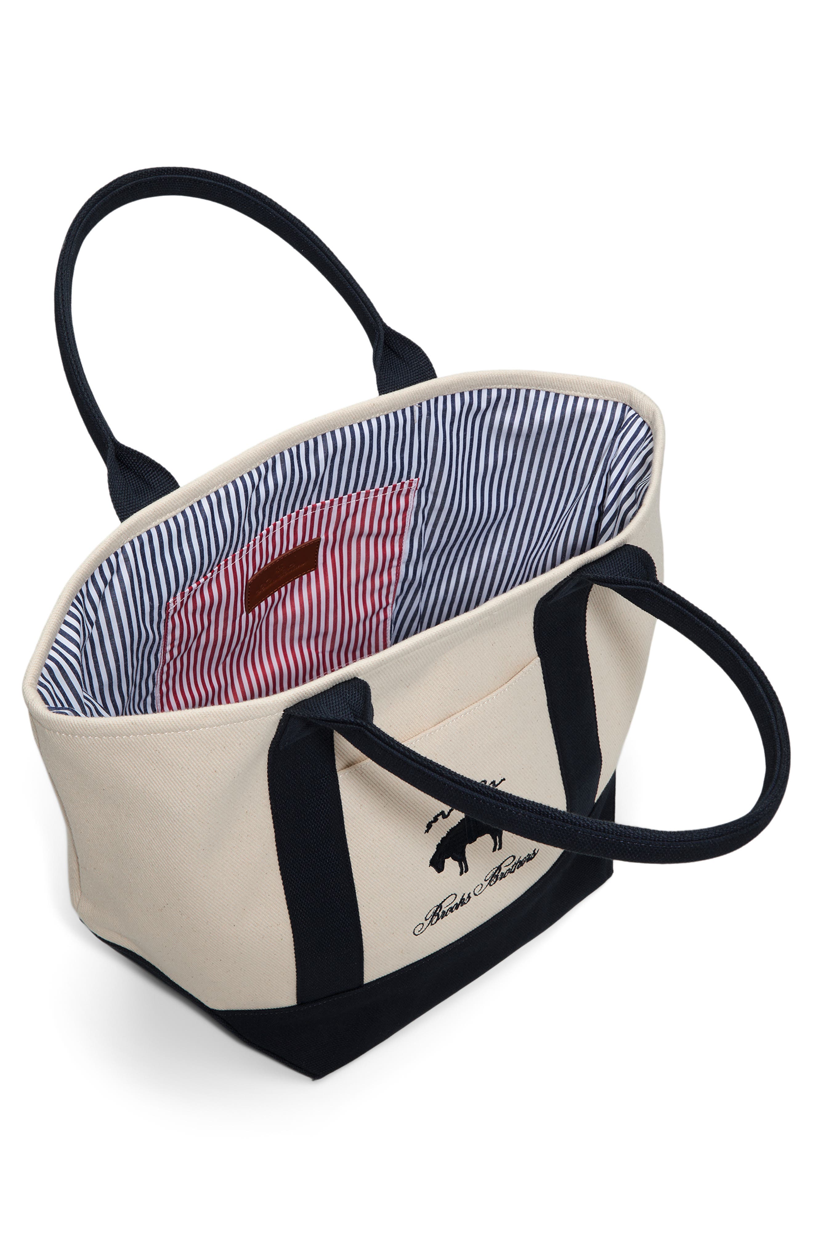 Brooks Brothers Penn Cotton Canvas Tote, Alternate, color, Natural