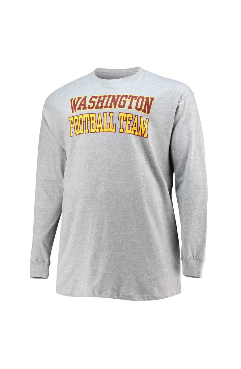 FANATICS Men's Fanatics Branded Heathered Gray Washington Football Team Big & Tall Practice Long Sleeve T-Shirt, Alternate, color, 