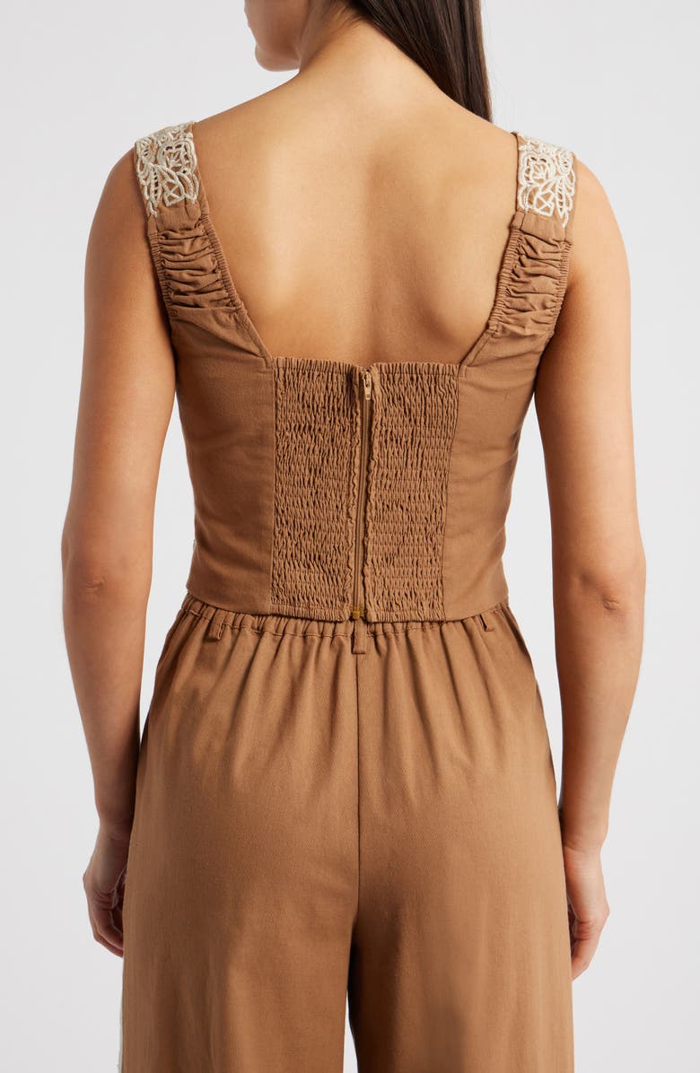 CIEBON Inah Embroidered Tank, Alternate, color, Brown/ Cream