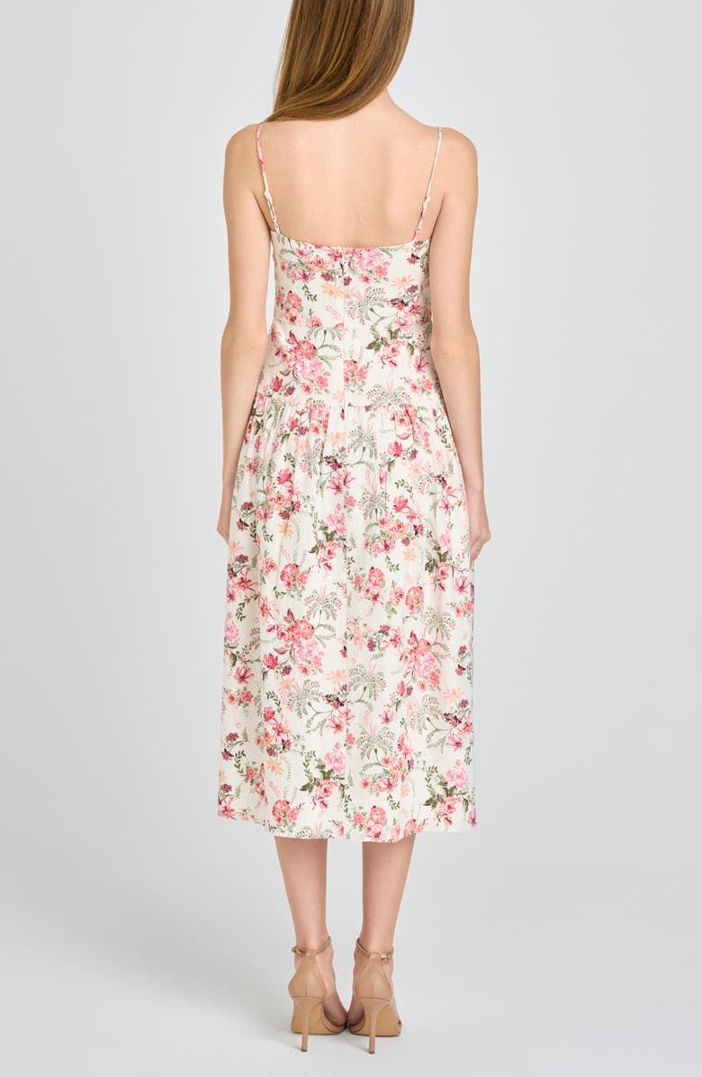 WAYF Juliet Floral Midi Dress, Alternate, color, Pink Bouquet