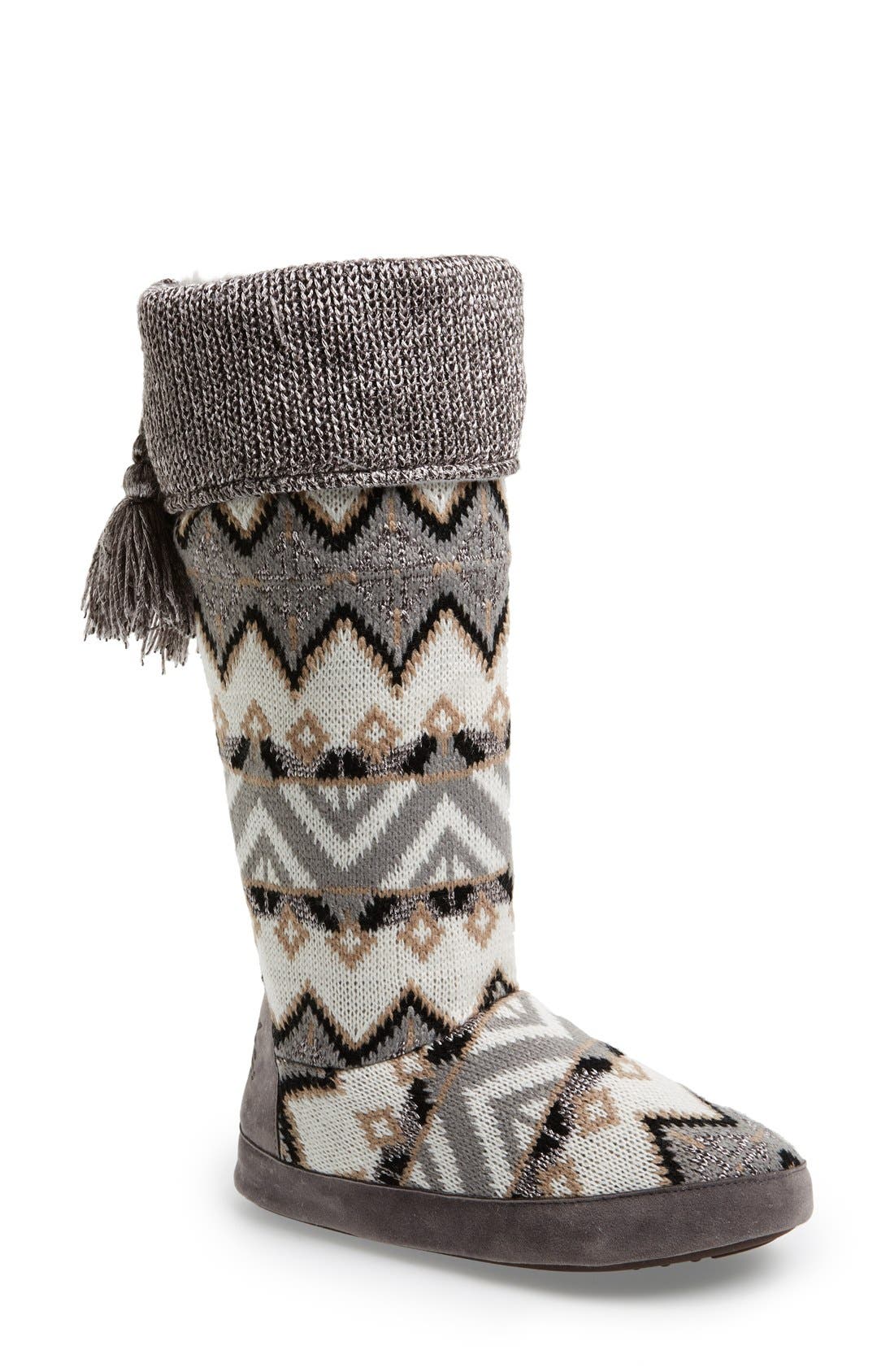 'Winona' Slouchy Bootie Slipper, Main, color, GREY