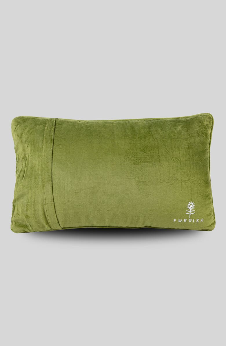 Furbish Happy Holigays Needlepoint Pillow, Alternate, color, Green