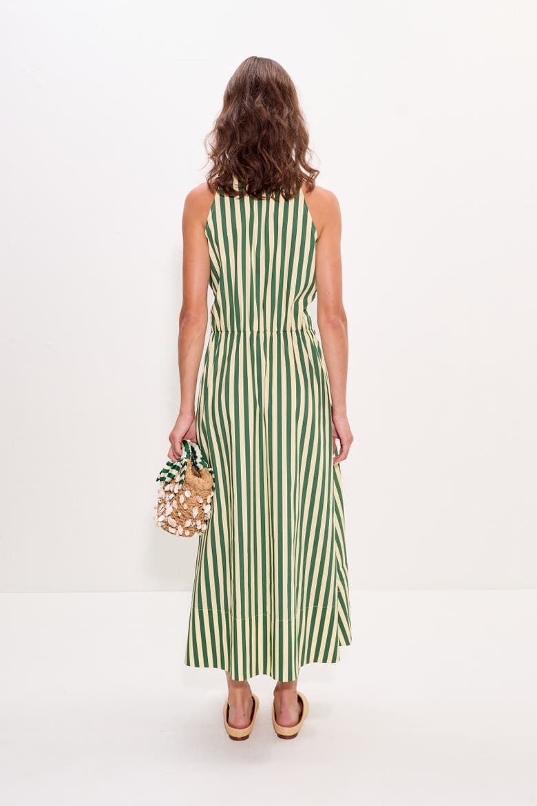 Inna Sleeveless Poplin Dress, Alternate, color, Gummy Green/Ecru