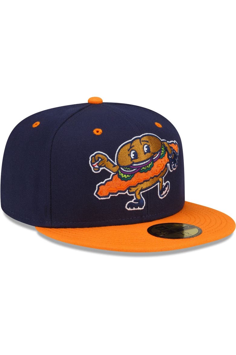 Men's New Era Navy/Orange Peoria Chiefs Theme Night 59FIFTY Fitted Hat, Alternate, color, Navy