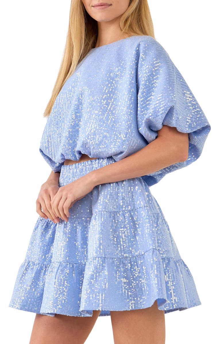 Endless Rose Sequins Crop Top, Alternate, color, Powder Blue