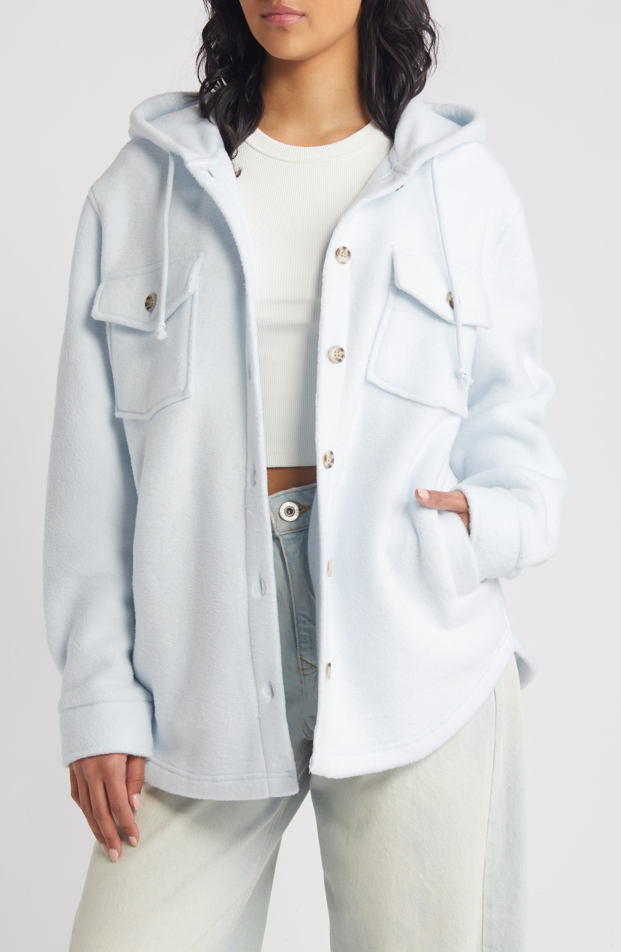 Thread & Supply Hooded Fleece Shacket