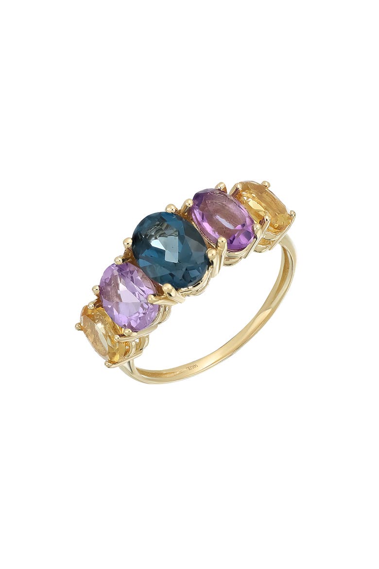 BLC Oval Cut Mixed Stone Ring, Main, color, 14KY