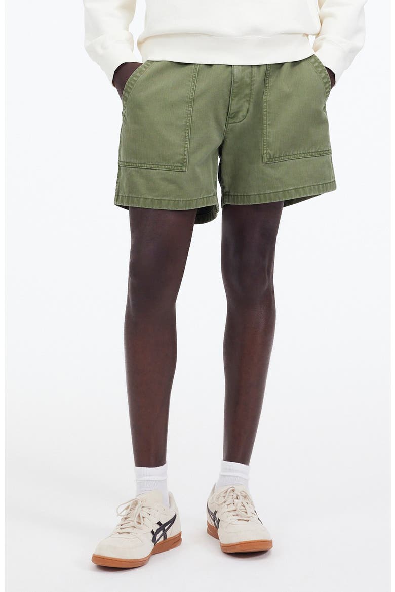 Fatigue Garment Dyed Cotton Twill Shorts, Main, color, PALM TREE