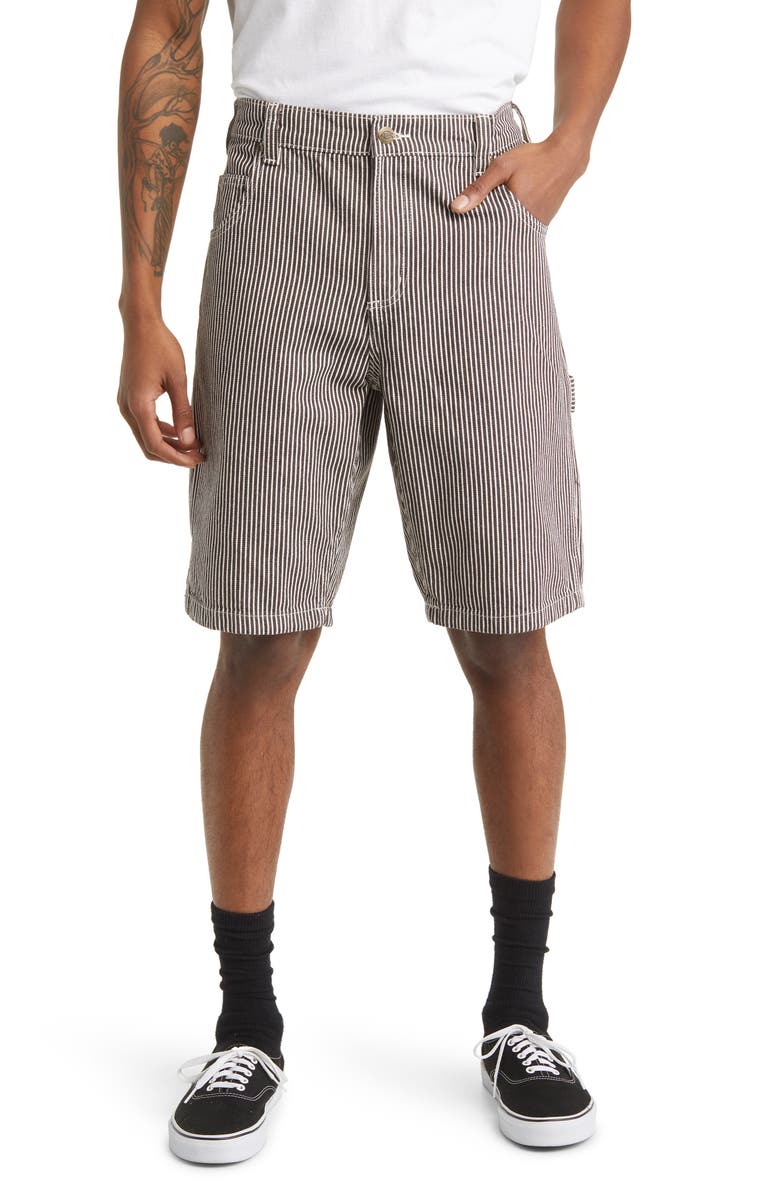 Dickies Hickory Stripe Cotton Canvas Carpenter Shorts, Main, color, 