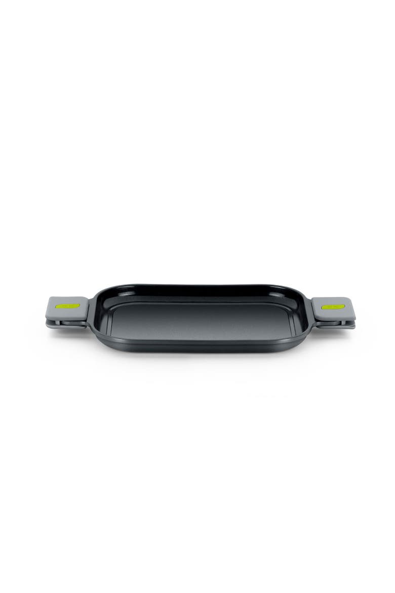 Ceramic Nonstick Griddle with Removable Handles, 12.6 x 9.4-Inch, Main, color, Black