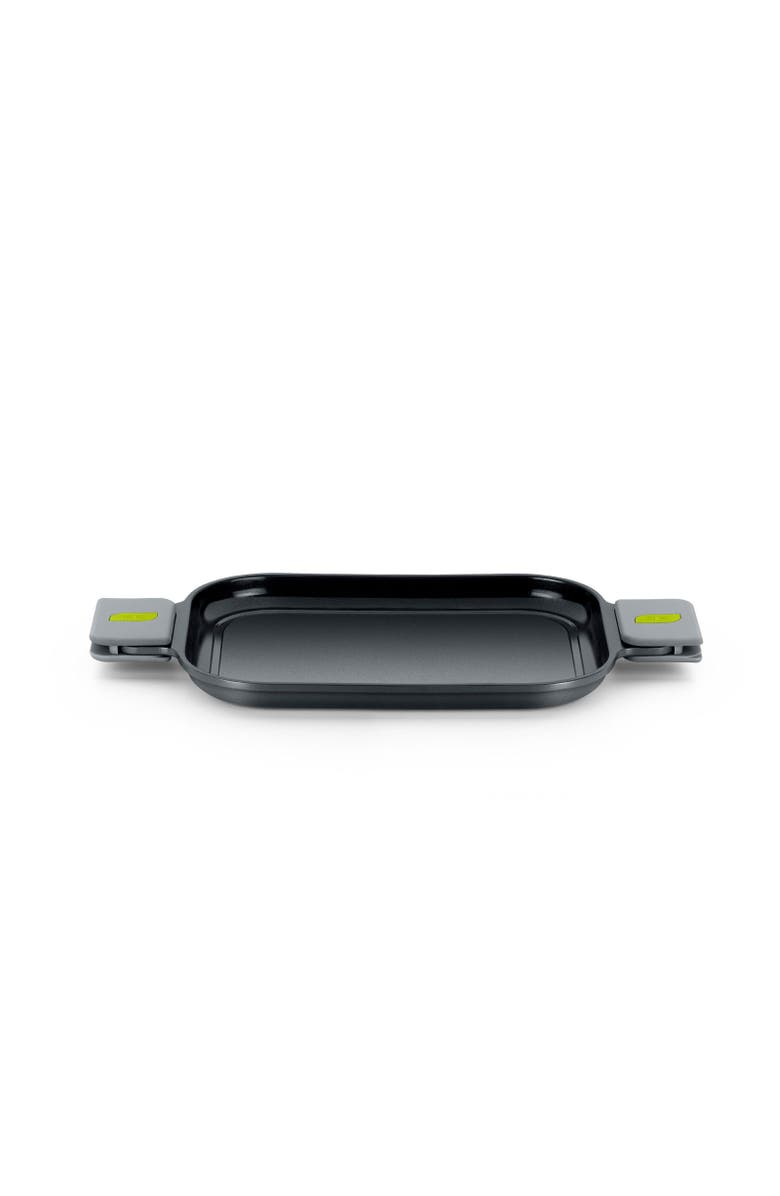 BRA Cookware Ceramic Nonstick Griddle with Removable Handles, 12.6 x 9.4-Inch, Main, color, Black