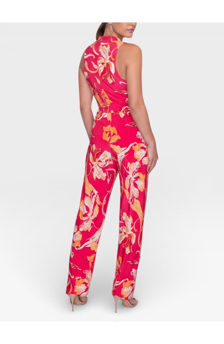 RACHEL Rachel Roy Blanca  V-Neck Jumpsuit, Alternate, color, Bright Pink Floral