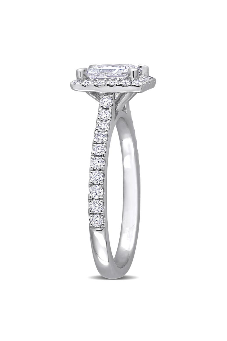 1-1/2 CTW Lab-Grown Diamond Princess Halo Ring 14k, Alternate, color, White Gold