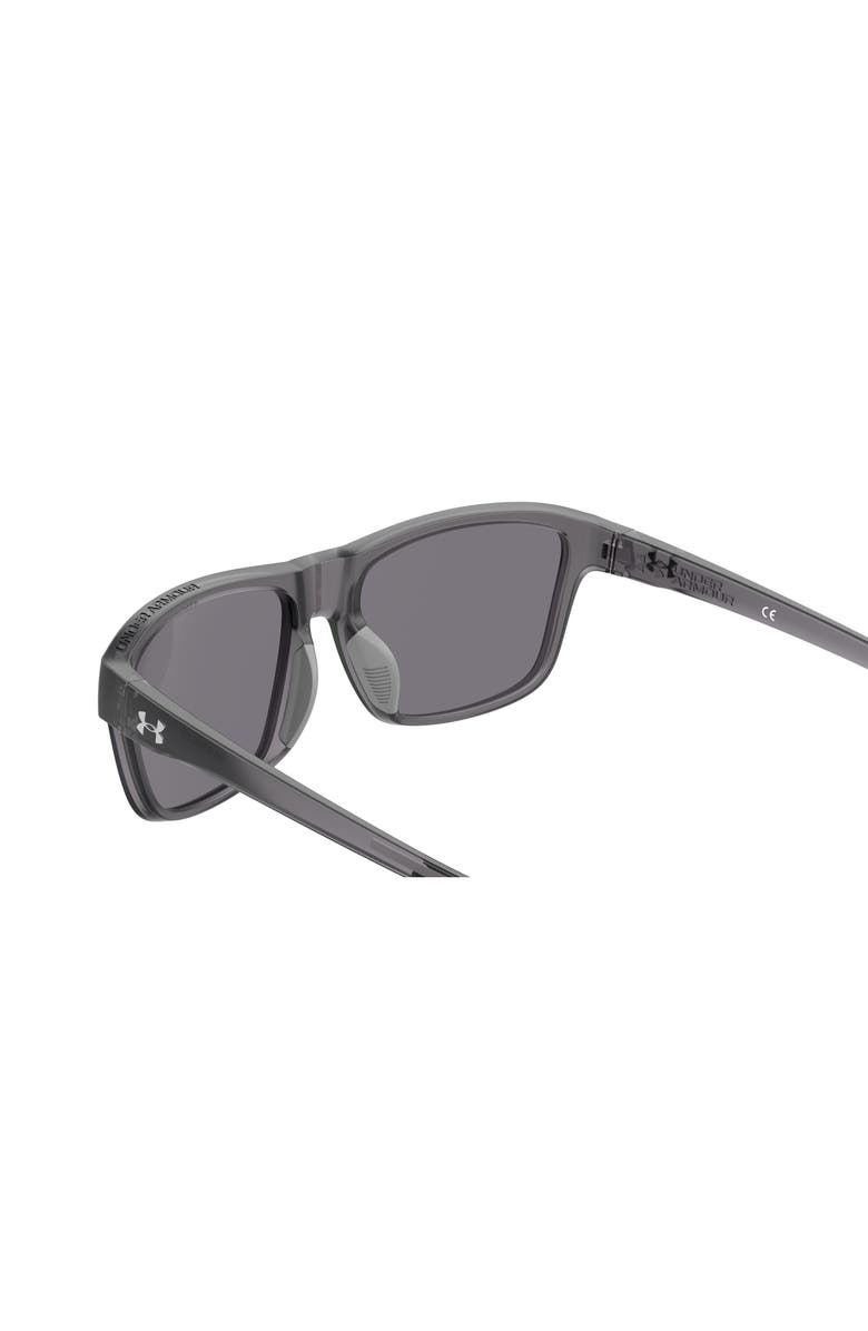 Under Armour Rumble Square Sunglasses, Alternate, color, Crystal Grey