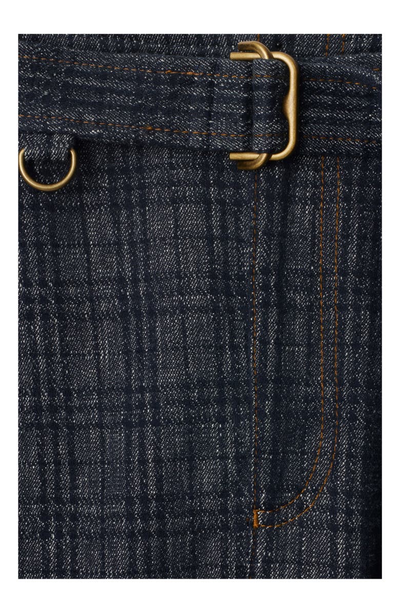 Burberry High Rise Wide Check Denim Jeans, Alternate, color, Indigo