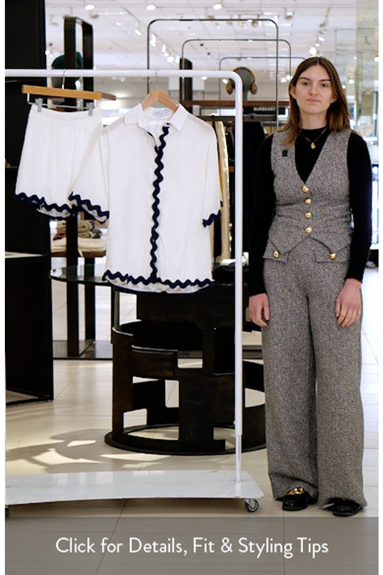 Wilson Rickrack Trim Oversize Cotton Button-Up Top & Shorts Set video