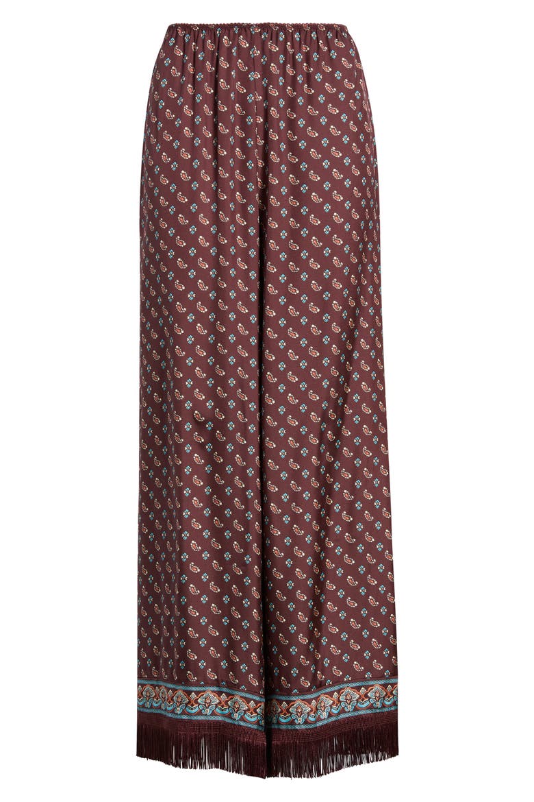 Lavon Fringe Wide Leg Silk Blend Pants, Alternate, color, DEAUVILLE PAISLEY