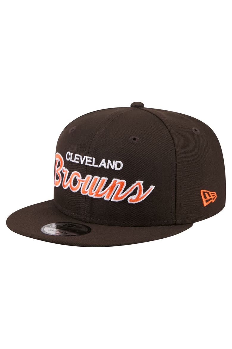 Men's New Era  Brown Cleveland Browns Core Team Script 9FIFTY Snapback Hat, Main, color, Brown