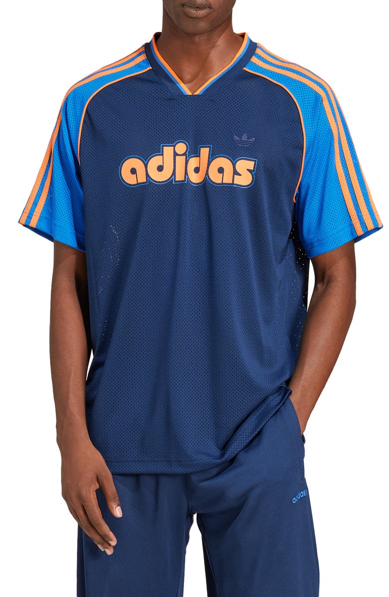 adidas Short Sleeve Jersey, Main, color, Night Indigo