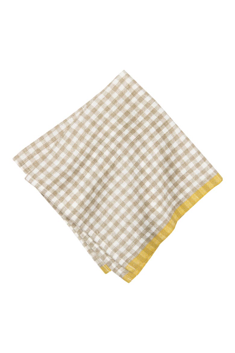Set of 4 Two-Tone Gingham Napkins, Alternate, color, NATURAL/DIJON