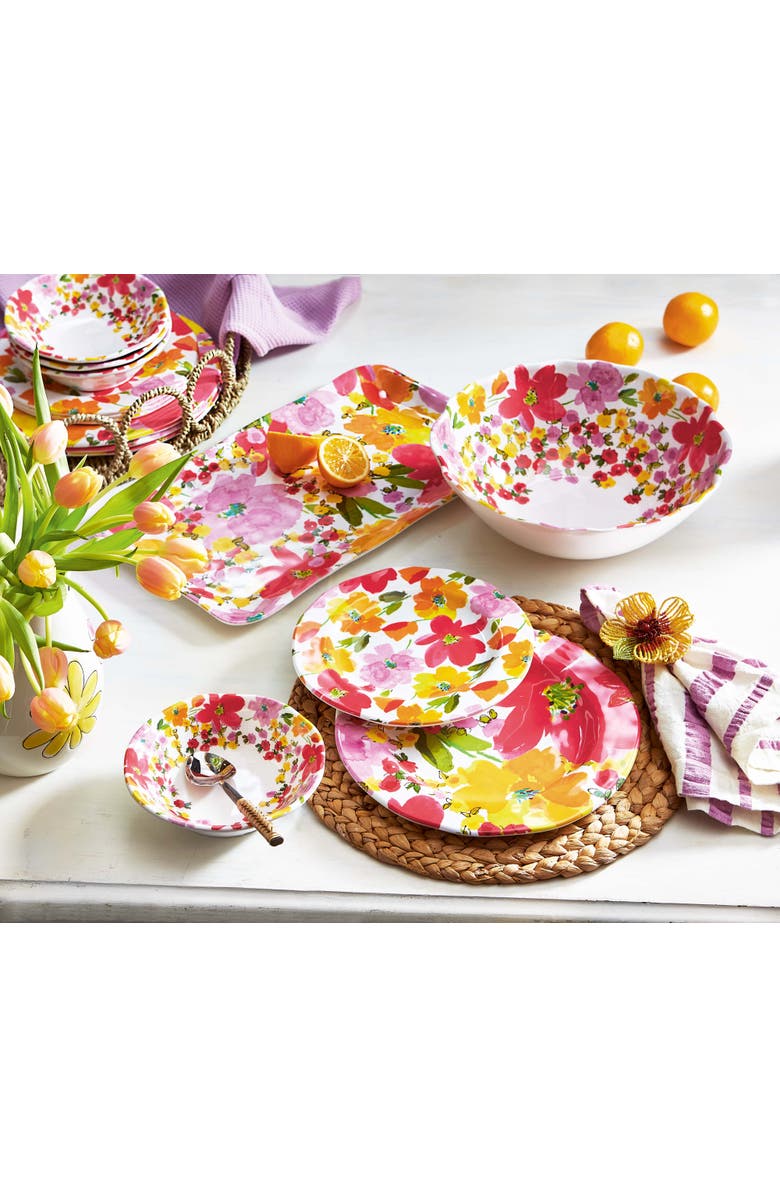 tag Springtime Floral Melamine Dinner Plates Set of Four Multicolor, Alternate, color, Multicolored