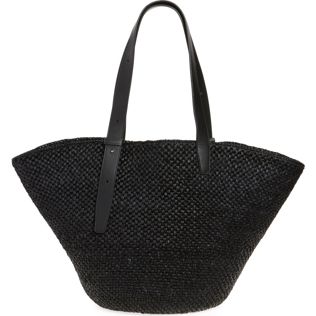 Lié Studio The Large Bianca Woven Raffia Tote in Black at Nordstrom