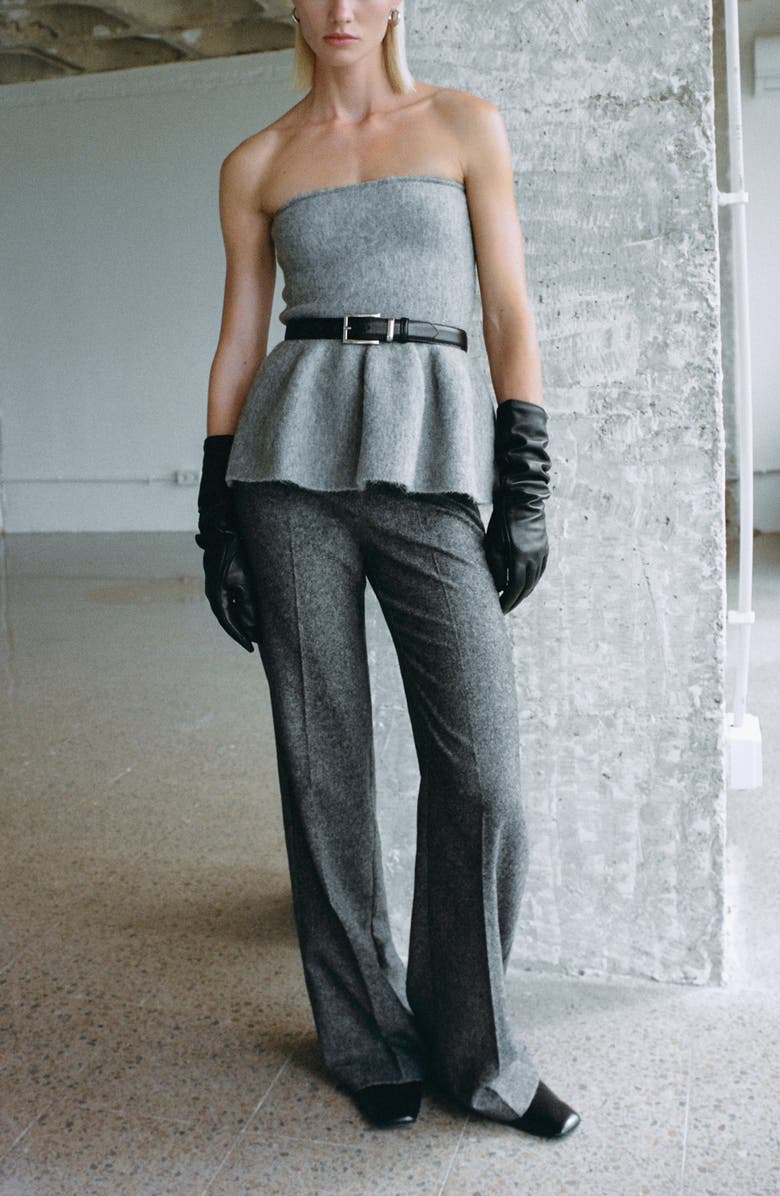 MANGO Marbled Wool-Blend Suit Pants, Alternate, color, 