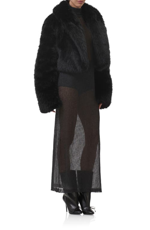 Afrm Stephanie Faux Fur Jacket In Black