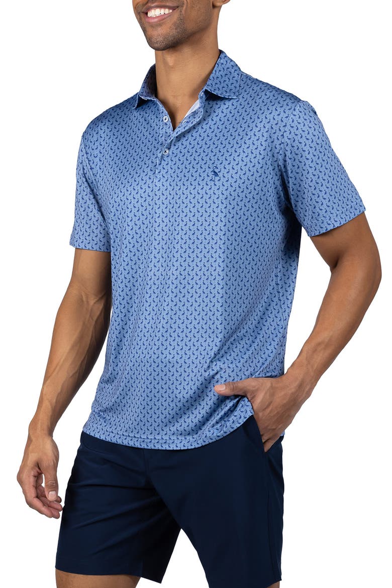 Byrds Print Performance Polo, Alternate, color, DENIM