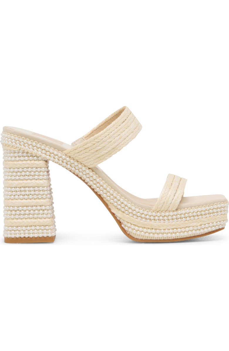 Dolce Vita Alani Faux Pearl Platform Sandal, Alternate, color, Vanilla Raffia