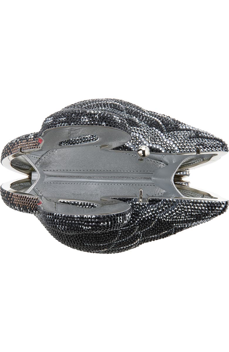 JUDITH LEIBER COUTURE Black Swan Crystal Embellished Clutch, Alternate, color, Silver Jet Multi