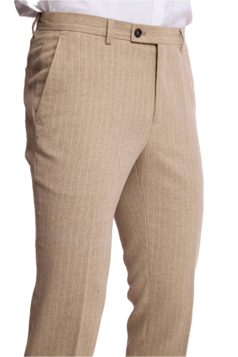 Downing Slim Fit Pinstripe Wool Blend Pants, Alternate, color, HARVEST TAN PINSTRIPE