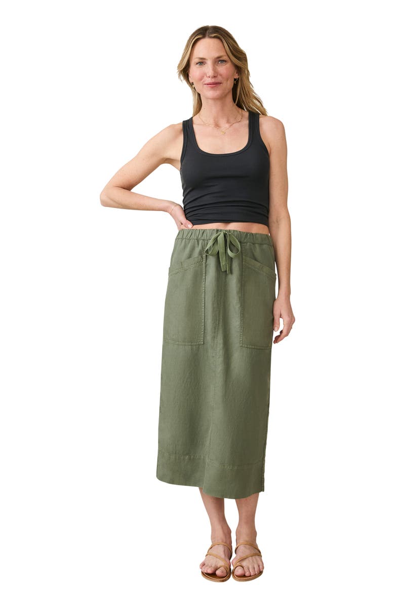 Faherty Topanga Drape Utility Midi Skirt, Alternate, color,
