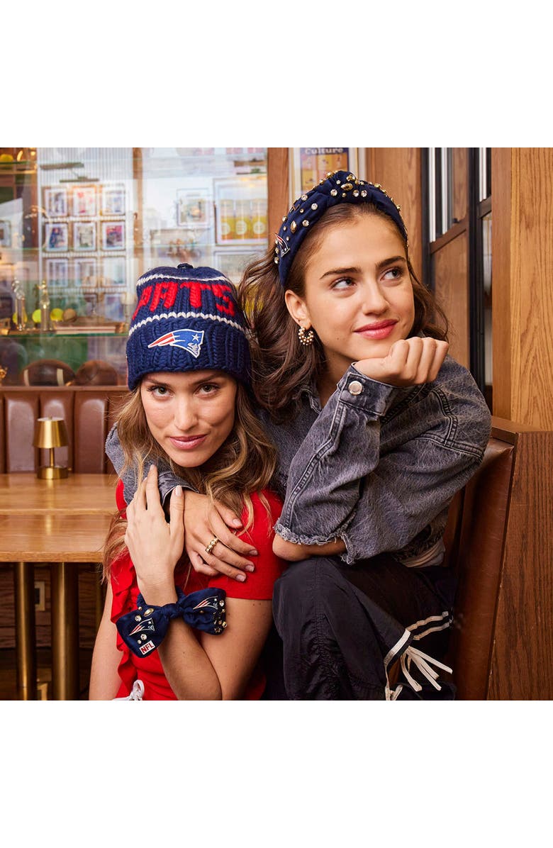 Lele Sadoughi New England Patriots Embellished Knotted Headband, Alternate, color, Navy 400