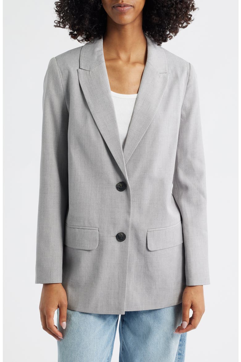 Peak Lapel Blazer, Alternate, color, GREY