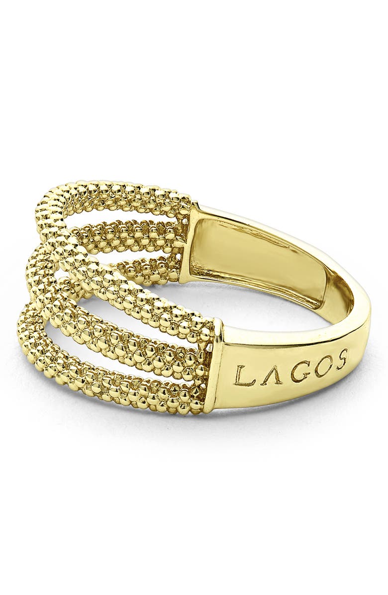 LAGOS Superfine Signature Caviar Stack Ring, Alternate, color, Gold