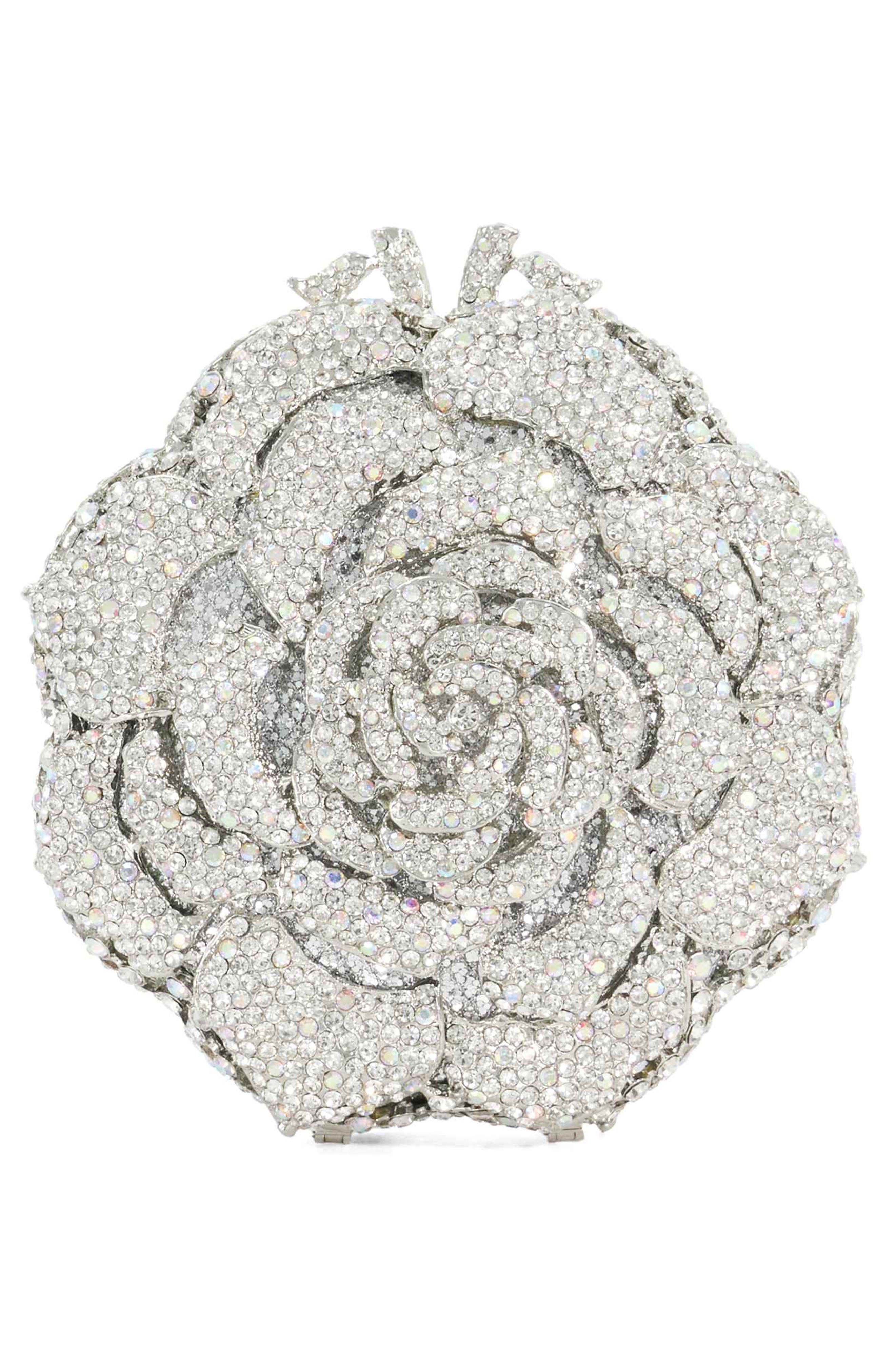 Dune London Bling Flower Clutch, Alternate, color, 