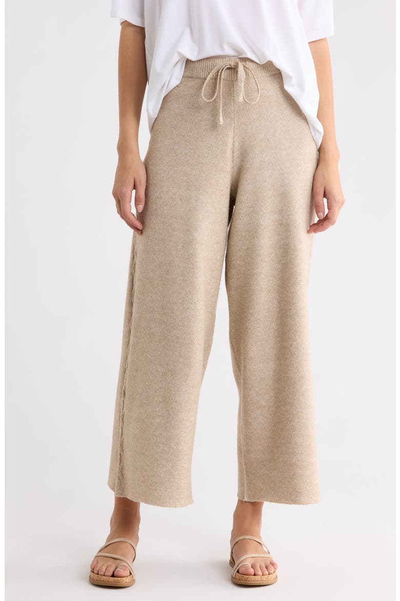 Stassi Knit Sweater Pants, Main, color, LIGHT CAMEL BEIGE